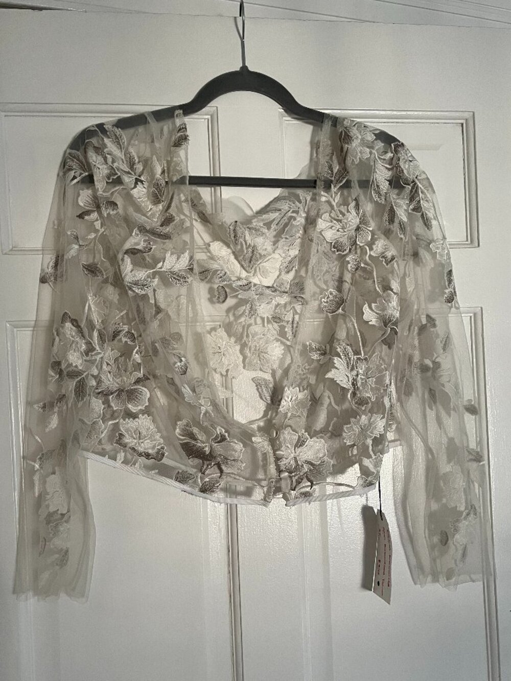 Rebecca Schoneveld embroidered tulle wedding dress topper